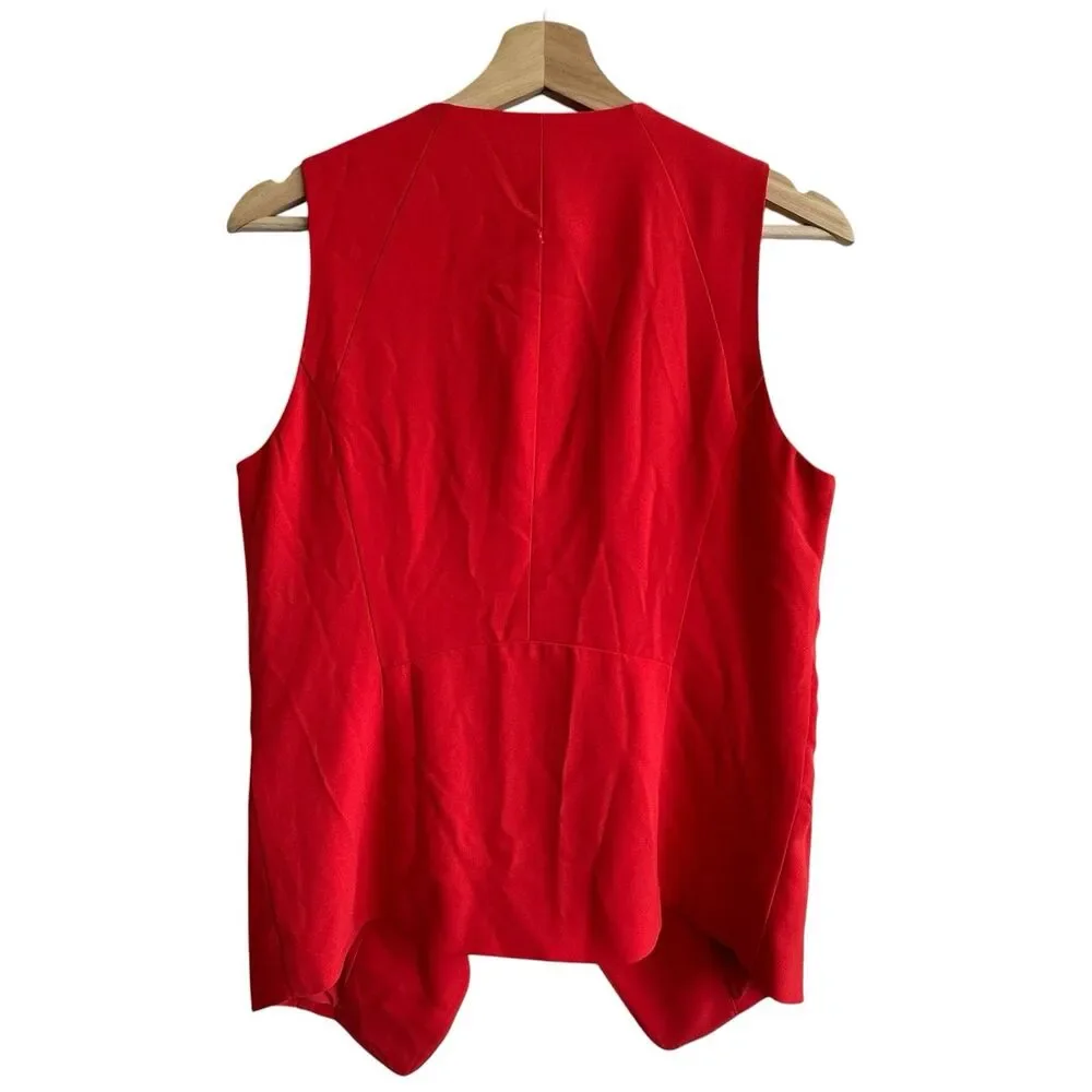 Cache Open Vest 6 Red NEW gold accents Drapery Sleeveless